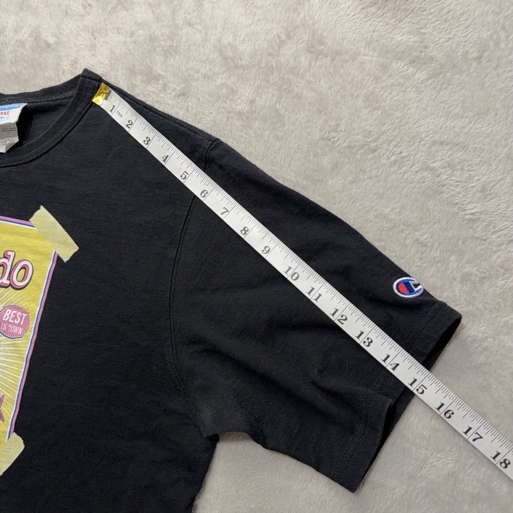 Vintage Champion Helado Ice Cream Graphic T Shirt Mens L Black Rochester NY Tee - Picture 12 of 14
